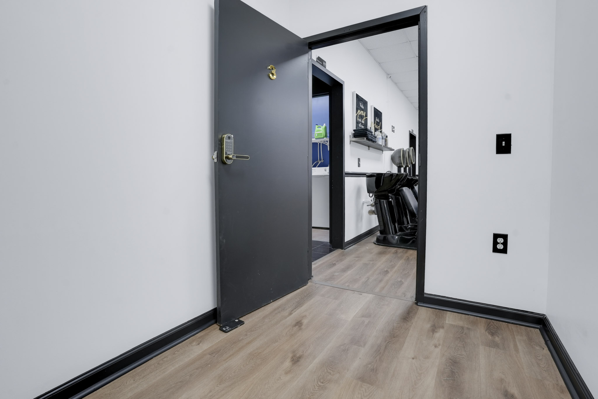 Suite entrance with keypad lock